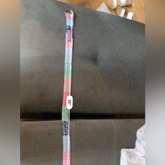 Vineyard Vines Mens D Ring Belt M Medium Green Red Pink Blue Preppy Print Cotton - Picture 2 of 5